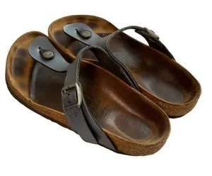 Birkenstock Gizeh Unisex Leather Sandal Icy Metallic Azure Blue EU 38 US W 7/7.5 thumbnail 1