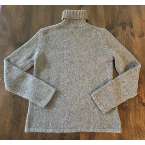 Vintage 90s Banana Republic 100% Alpaca Cable Knit Turtleneck Sweater Sm Chunky thumbnail 4