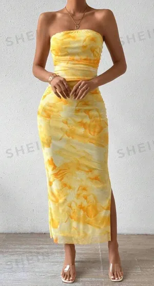 SheIn Yellow Vacation Maxi Dress thumbnail 2