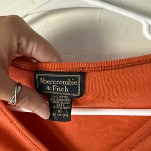 Vintage Abercrombie & Fitch Rust Orange Button Front Cardigan M‎ Y2K 100% Cotton thumbnail 4