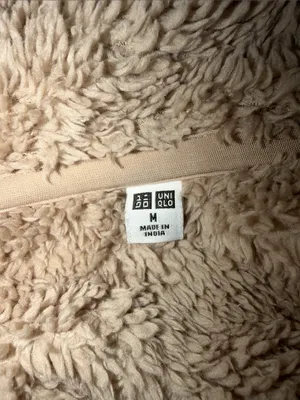 Uniqlo Tan Sherpa Zip-Up Jacket thumbnail 3
