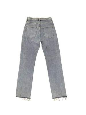 & Other Stories Blue Straight Leg High Rise Denim Jeans 28-actual 26” Raw Hem thumbnail 2