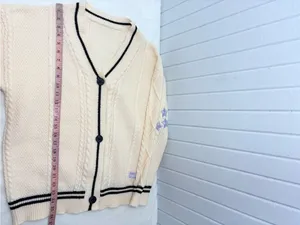 Taylor Swift‎ Cream Cable Knit Cardigan with Lavender Star Sleeves size M thumbnail 10
