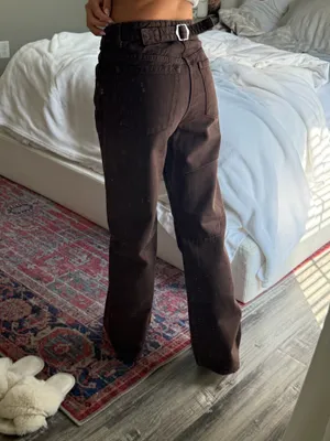 ZARA Brown Jeans High-Rise thumbnail 2