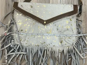NWT Myra Bag Cowhide Fringe Golden Girl Crossbody Bag Western Purse Cowgirl thumbnail 7