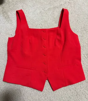 Sleeveless Blazer Vest Red Size M thumbnail 1