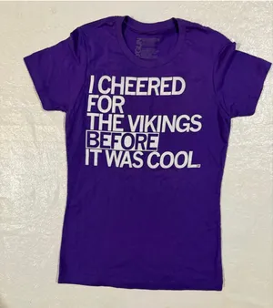 Raygun Vikings Graphic T-Shirt Women S Purple Football Fan Short Sleeve Tee thumbnail 1