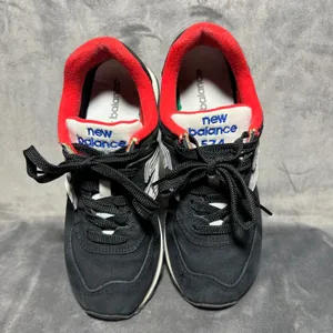 New‎ Balance 574 Womens 7.5 Black Red Blue Suede Sneakers WL574W32 thumbnail 5