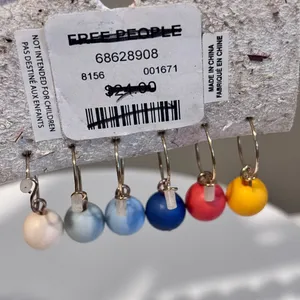 Free People Hair Rings Colorful Matte Bead Ball Hair Accessories Set thumbnail 2