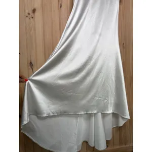 NWT Lulus Sensational Promise White Satin Square Neck Mermaid Maxi Dress Bride L thumbnail 5
