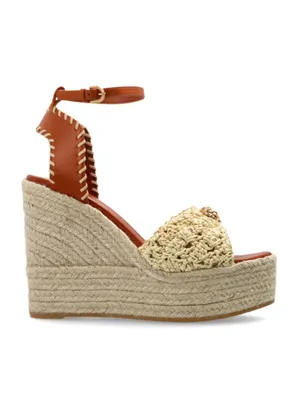 VERSACE Medusa raffia espadrilles wedges sandals thumbnail 4