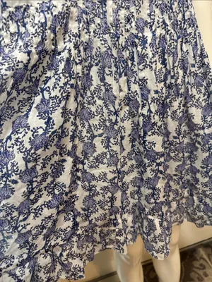 Isabel Marant Étoile Godrana Flutter-Sleeve Blue Floral Ruffle-Sleeve Dress S 44 thumbnail 7