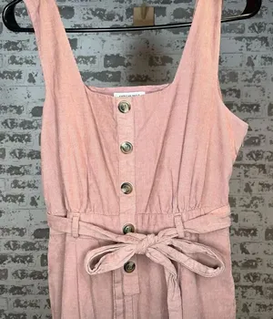 American Eagle | women pink corduroy overalls thumbnail 1