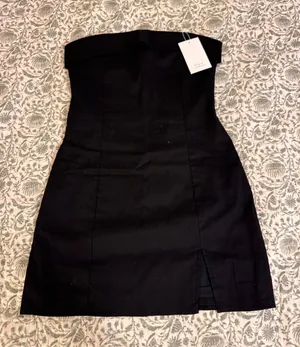 Strapless Black Sheath Dress - Classic Evening Style thumbnail 1