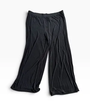 Jaclyn Smith Wide Leg Pants XL Black Slinky Knit Stretch Lounge Casual thumbnail 1