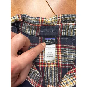 Patagonia Womens Organic Cotton Plaid Flannel Tunic Shirt‎ Blue Red Yellow 4 thumbnail 2