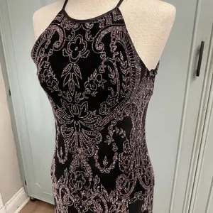 Vintage Y2K Jump Black Maxi Dress 7/8 Fairy Grunge Prom Hoco Glitter Whimsigoth thumbnail 2