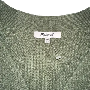 NWOT Madewell Lyle Merino Wool Blend Ribbed Henley V-Neck Green Knit Sweater XXL thumbnail 3