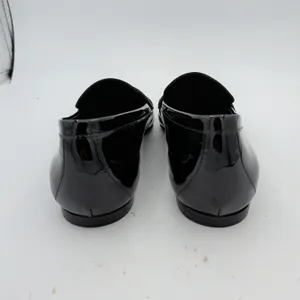 Marion Parke Black Patent Leather Square Pointed Toe Penny Loafer Women 39 Italy thumbnail 5