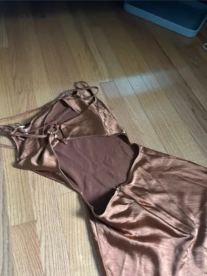 Forever 21 Copper Satin Slip Mini Dress thumbnail 2