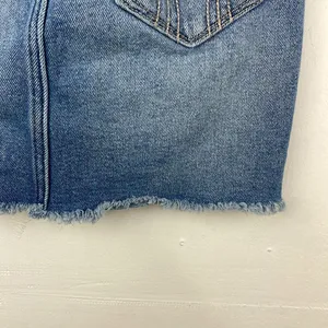Y2K Hollister Denim Distressed Mini Skirt Jean size 00 thumbnail 5