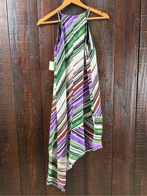 BAR III Multi Color Sleeveless Asymmetrical Midi Dress NWT XS thumbnail 3