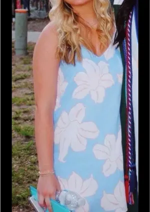 Pink Lily blue floral dress thumbnail 2