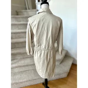 J.Crew Light Tan Cotton Adjustable Waist Utility Shift Dress thumbnail 4