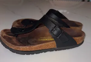 Birkenstock Gizeh Black Birko-Flor Thong Sandals EU 38 US Women 7 Boho Classic thumbnail 1