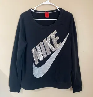 Nike Women’s Rally Sequin Black Pullover Sweatshirt thumbnail 2