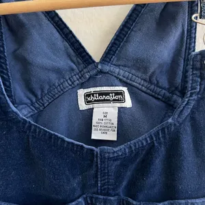 American Vintage XHILARATION Vintage Y2K Velour Navy Blue Relaxed Leg Jumpsuit Womens Medium thumbnail 5