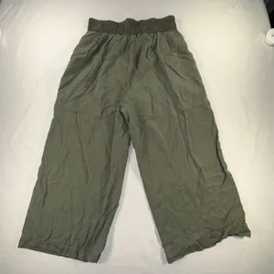 one 5 one - Army Green Gaucho Capri Pants Women's Size Medium Palazzo Cullotes thumbnail 5