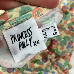 Princess Polly Retro Floral 100% Cotton Ruched Bodycon Dress Womens 8 thumbnail 3