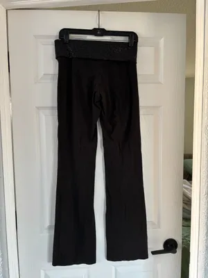 Vintage PINK Victoria's Secret Black Flare Foldover Pants thumbnail 3