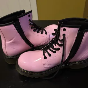 Dr. Martens Light Pink Boots with Black Accents and bouncing soles)(UK3-US4Med) thumbnail 3