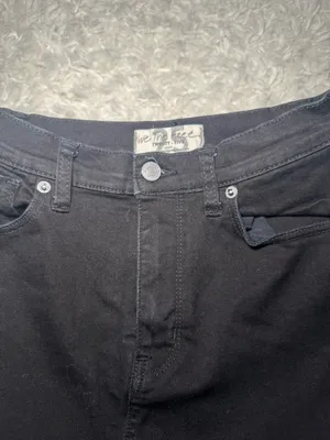 Free People Black Denim Skirt Mini thumbnail 2