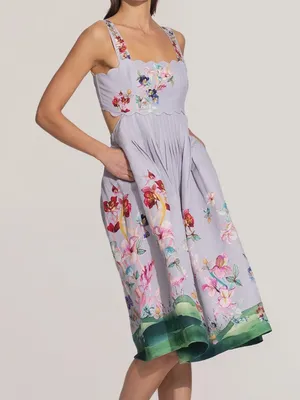 Anthropologie Ranna Gill Anaya Scalop Bodice midi dress XS thumbnail 1