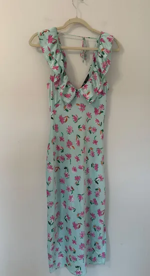 Zara Floral Satin Midi Dress thumbnail 4
