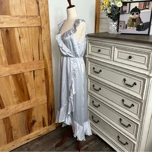 Show Me Your MuMu Light Blue Ruffle Wrap Dress thumbnail 5