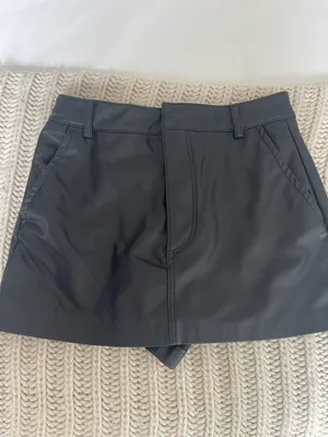 ZARA Black Leather Skort thumbnail 2