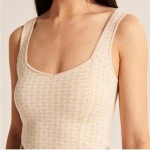 Abercrombie Jacquard Elevated Knit Soft V-Neck Tank NWT thumbnail 2