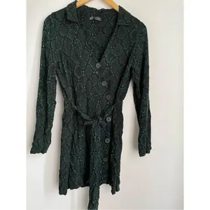 Zara trf collection v-neck snakeprint shirt dress L thumbnail 4