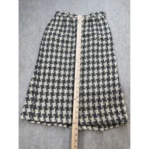 Vintage Houndstooth Skirt Women 26 Wool Grey Ivory Fairmont Sportswear Academic thumbnail 11