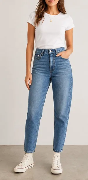 Madewell Perfect Vintage Jeans Womens 25 Blue High Rise Tapered Denim Mom Jeans thumbnail 1