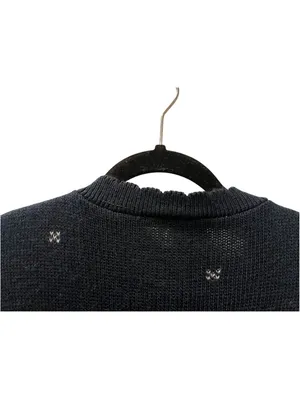 Vtg 80s 90s Nutcracker Ugly Christmas Sweater Navy Blue Snowman Winter Scene L thumbnail 6