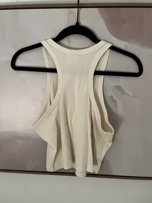 H&M White Basic Ribbed Tank Top thumbnail 3