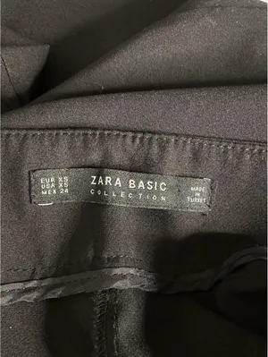 Zara Basic black pearl embellished wrap-style skort XS minimalist modern classic thumbnail 7