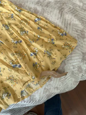 Reformation Yellow Floral Puff-Sleeve Mini Dress thumbnail 6