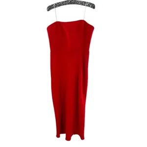 AMANDA UPRICHARD Mandy Midi Dress in‎ Lipstick Red Strapless Sz L thumbnail 5