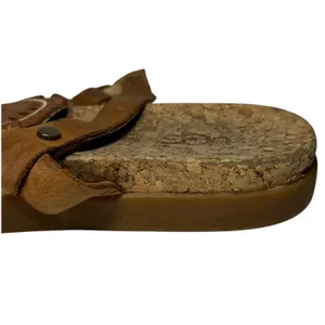 UGG Women Brown Leather Cork Footbed Medallion Thong Ankle Strap Sandals 8 thumbnail 9